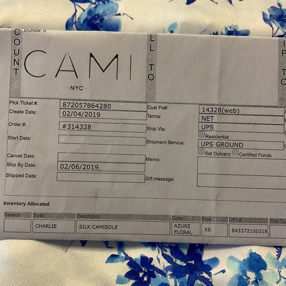 CAMI NYC || CHARLIE TANK NWT & BOX || Limited Edition Azure Print - Picture 9 of 13